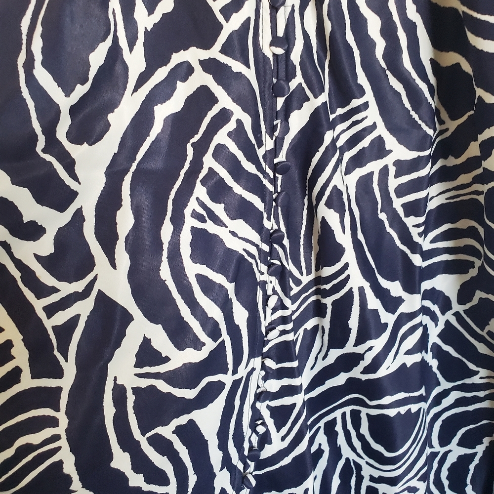Anthropolgie Navy Blue White Zebra Pattern Plus Size Womens Dress - Picture 12 of 16